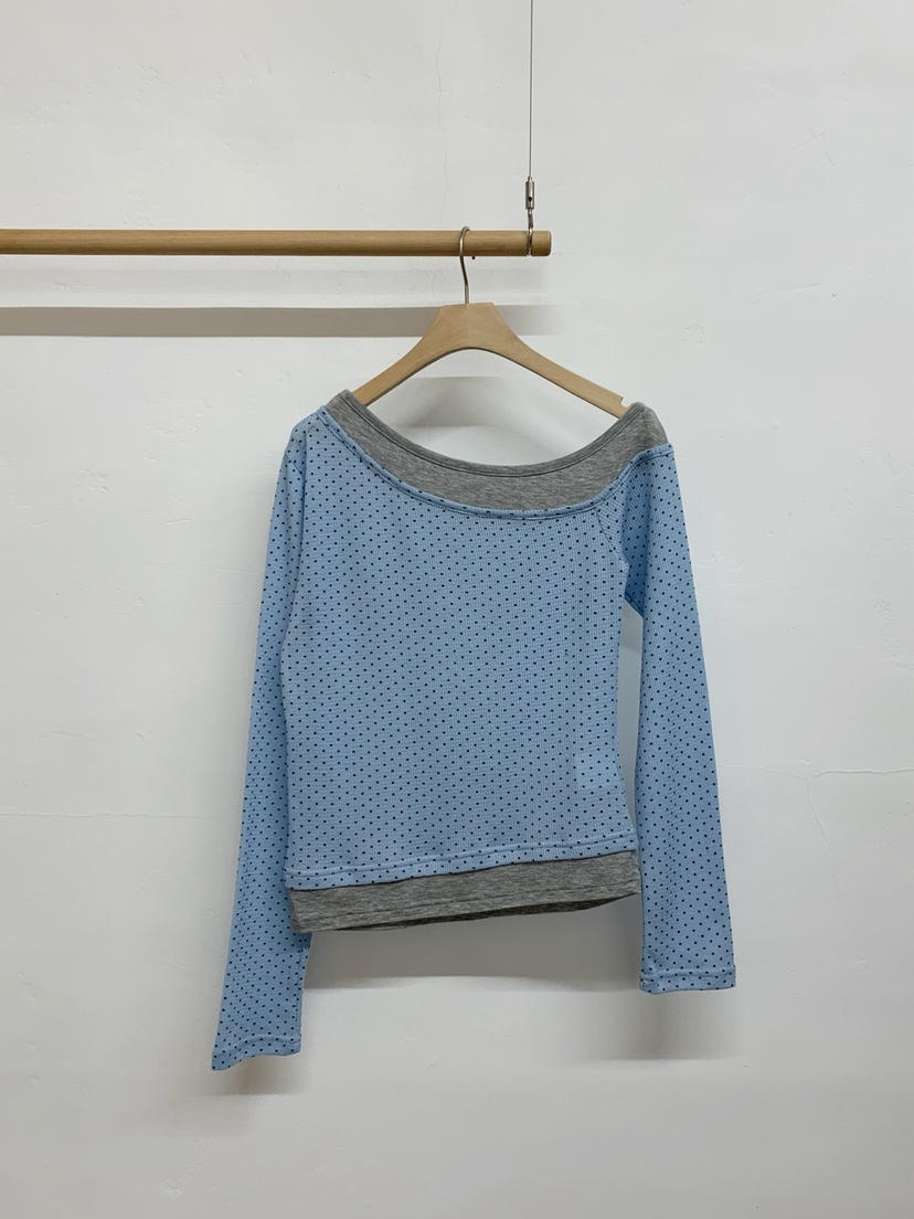 MORE THAN-P韓國直郵實拍女裝新款休閑推薦長袖T恤假兩件MORE THAN長袖T恤圖色2