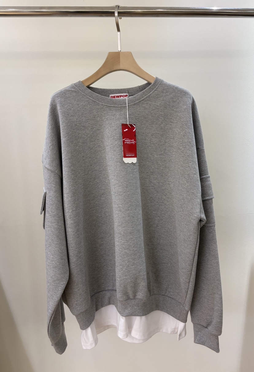 MUSHROOM-A韓國代購女裝新款時尚推薦人氣衛衣假兩件口袋MUSHROOM衛衣圖色1