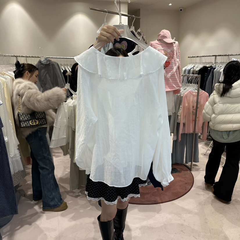 MIMME/LOOKK韓國代購女士新品時尚26春夏人氣襯衫蕾絲衫MIMME/LOOKK襯衫/蕾絲衫