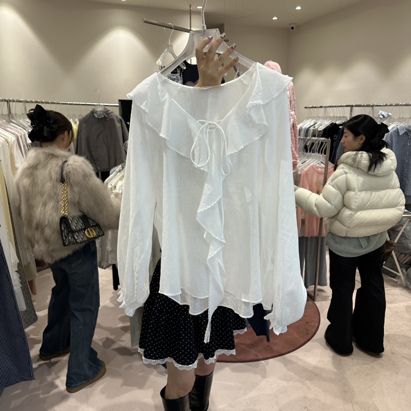 MIMME/LOOKK韓國代購女士新品時尚26春夏人氣襯衫蕾絲衫MIMME/LOOKK襯衫/蕾絲衫圖色1