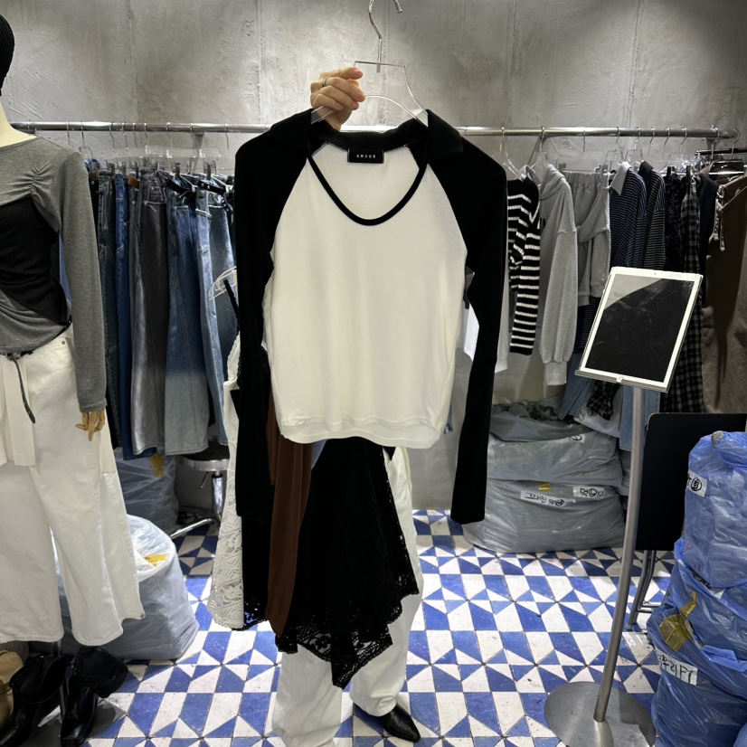 AMOUR韓國直郵實拍女裝新品時尚職業人氣休閑熱賣長袖T恤AMOUR長袖T恤圖色1