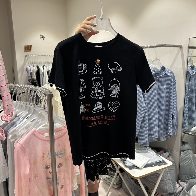 MIMME/LOOKK韓國東大門代購女士新款人氣推薦休閑時尚T恤MIMME/LOOKKT恤圖色2