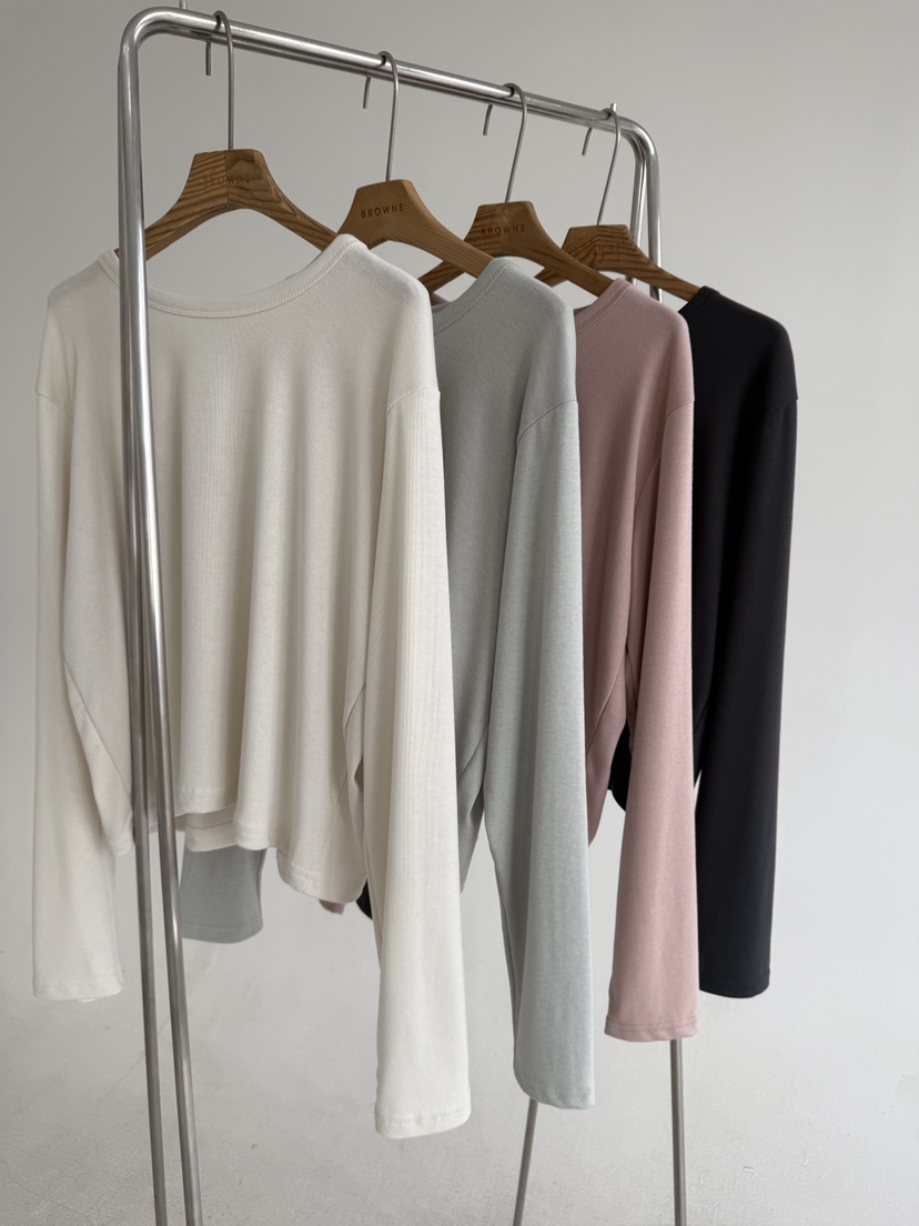 BROWNS-P韓國東大門代購女裝新品26春夏休閑人氣長袖T恤BROWNS-P長袖T恤