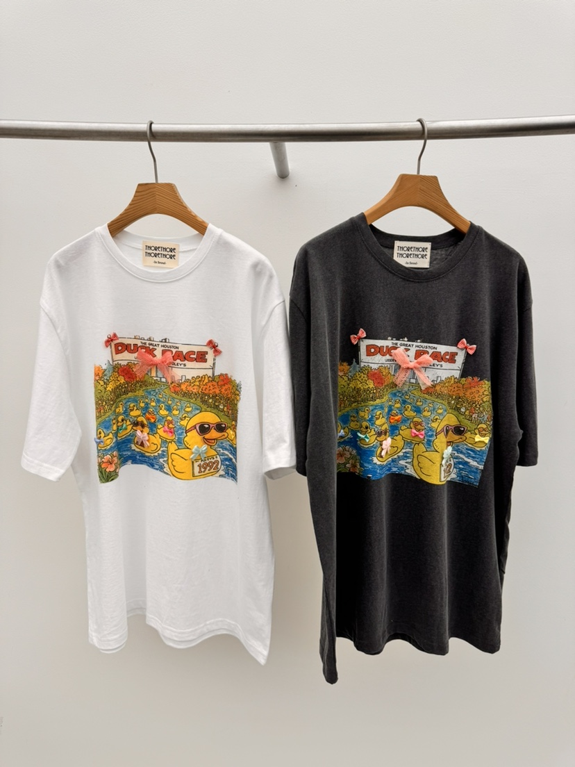 THORE韓國直郵實拍女裝新款休閑時尚職業推薦26春夏T恤鴨THORET恤