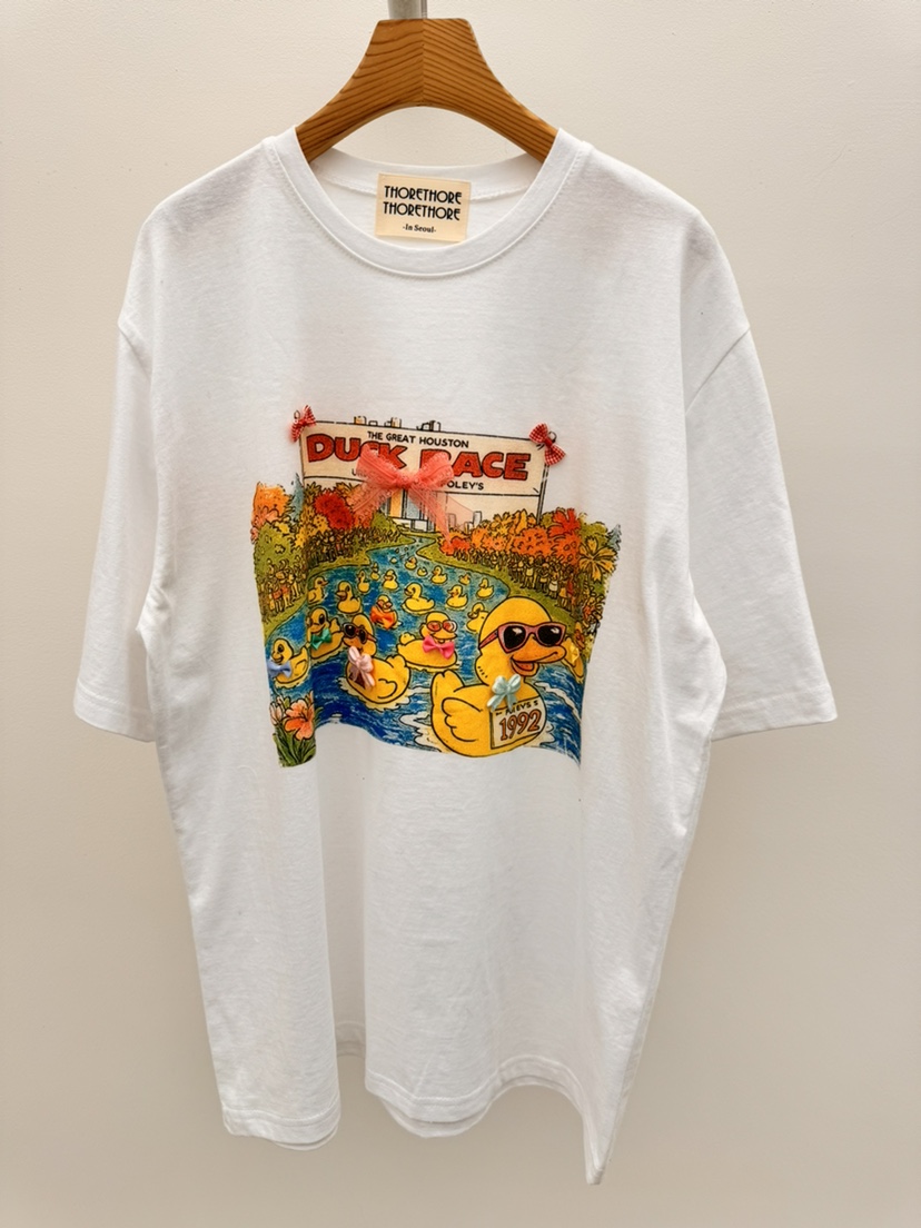 THORE韓國直郵實拍女裝新款休閑時尚職業推薦26春夏T恤鴨THORET恤圖色1