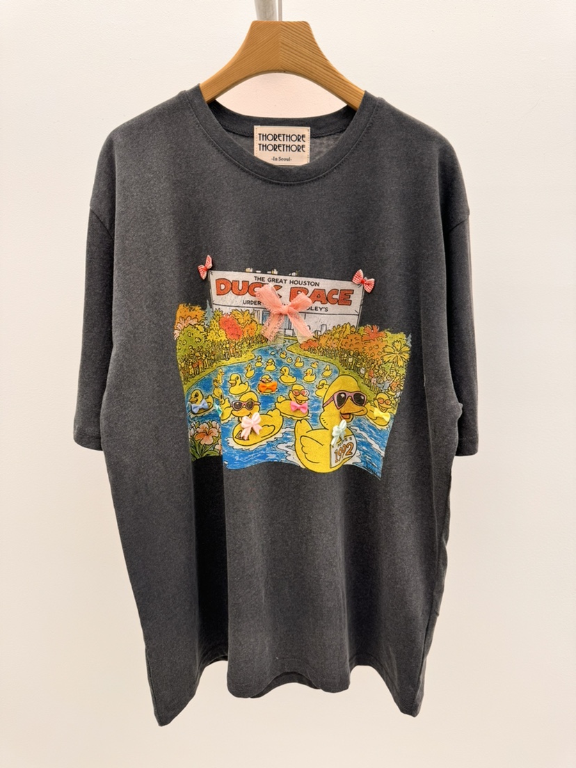 THORE韓國直郵實拍女裝新款休閑時尚職業推薦26春夏T恤鴨THORET恤圖色2