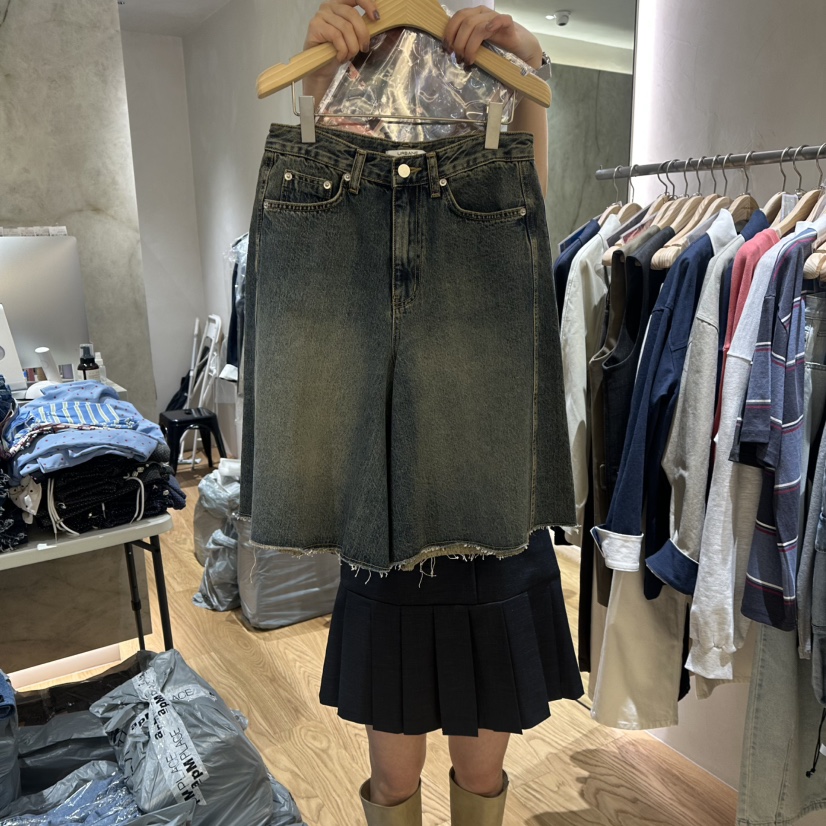 URBANE-P韓國代購女士新品人氣職業時尚休閑短褲水洗牛仔布URBANE-P短褲圖色1
