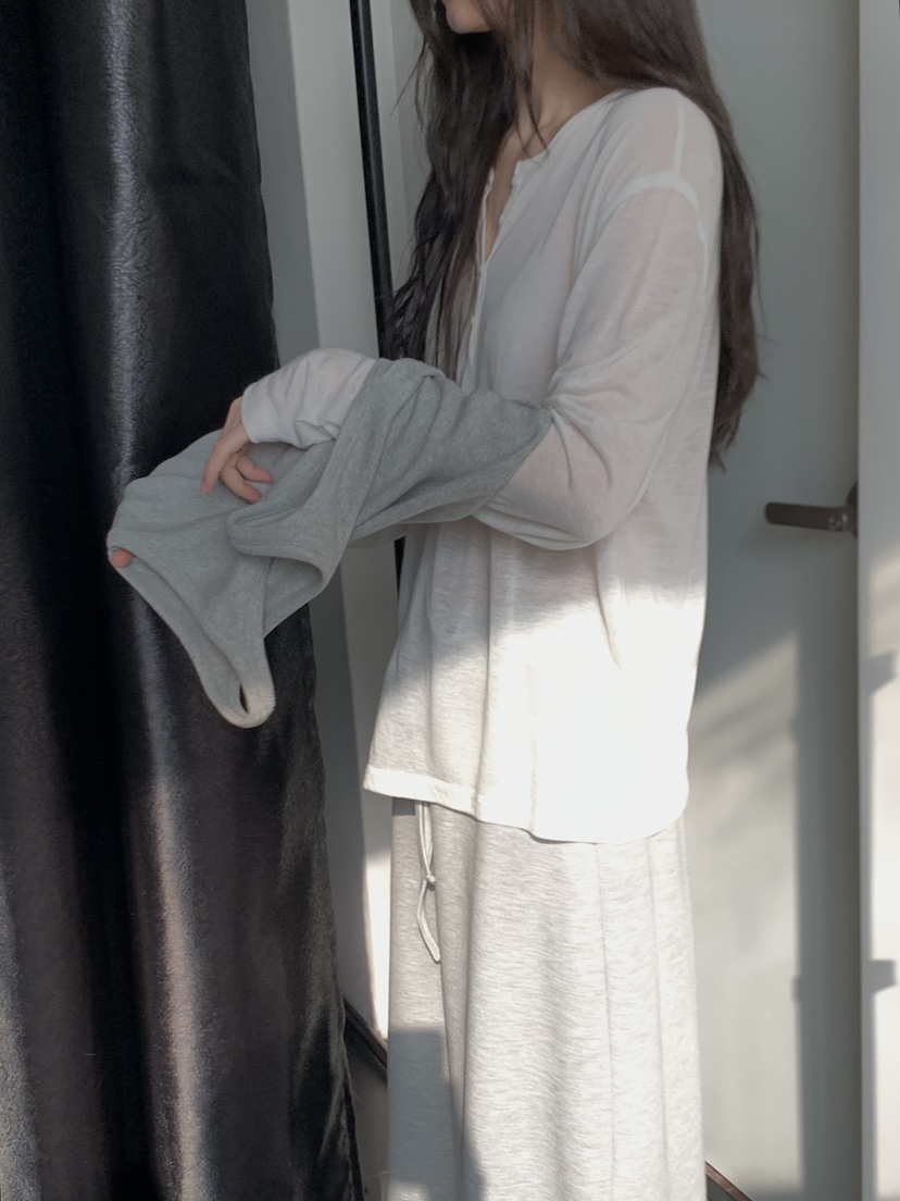 LONG PEAK韓國代購女裝新品休閑推薦人氣熱賣長袖T恤天絲LONG PEAK長袖T恤