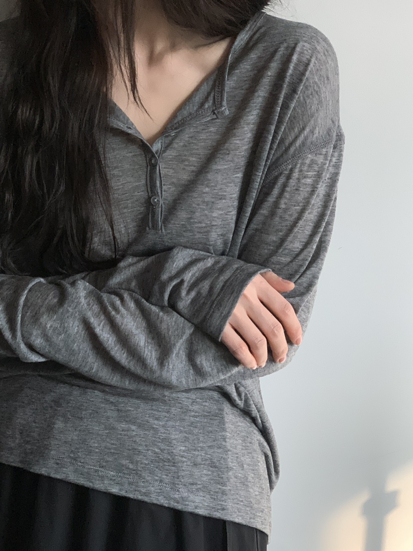 LONG PEAK韓國代購女裝新品休閑推薦人氣熱賣長袖T恤天絲LONG PEAK長袖T恤