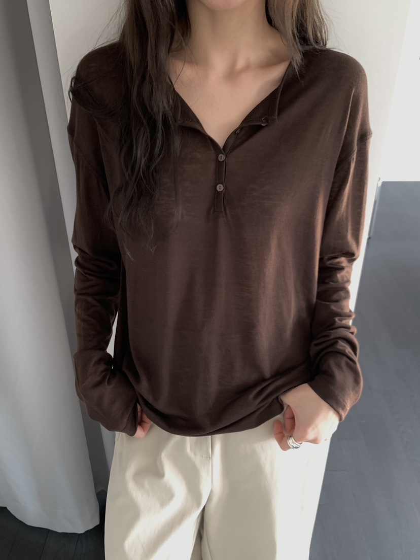 LONG PEAK韓國代購女裝新品休閑推薦人氣熱賣長袖T恤天絲LONG PEAK長袖T恤