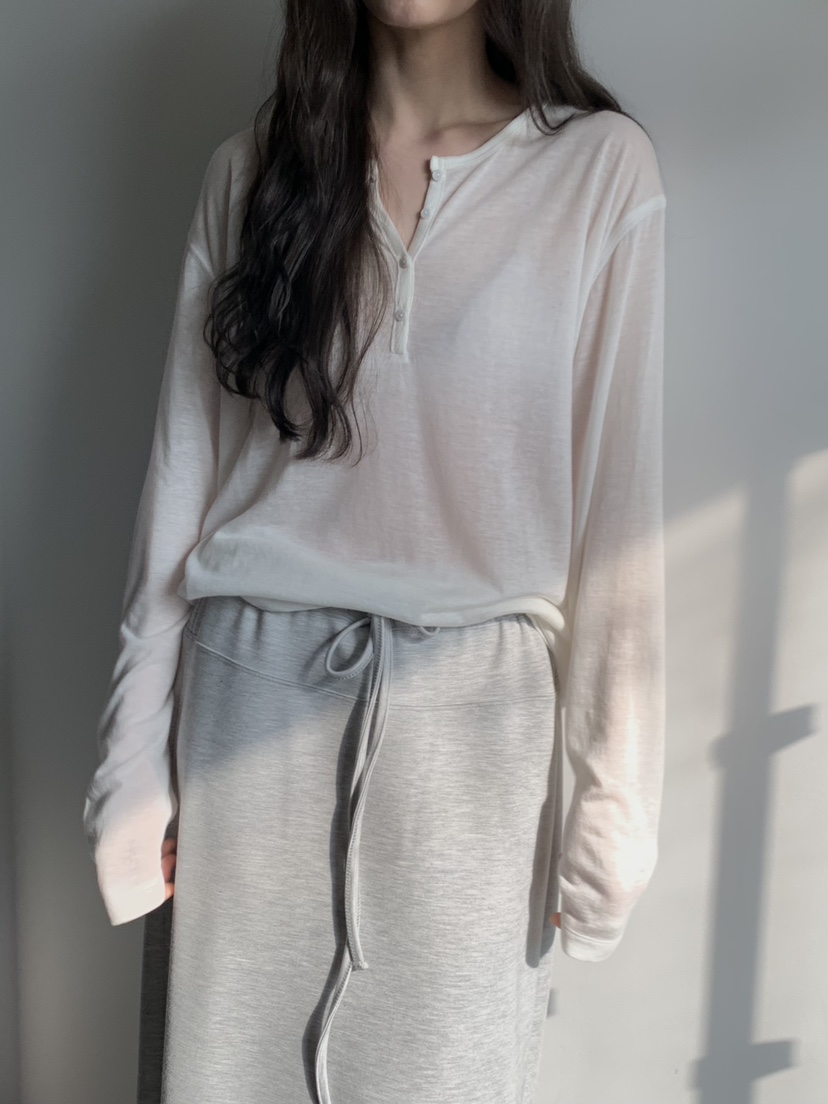 LONG PEAK韓國代購女裝新品休閑推薦人氣熱賣長袖T恤天絲LONG PEAK長袖T恤圖色8白色