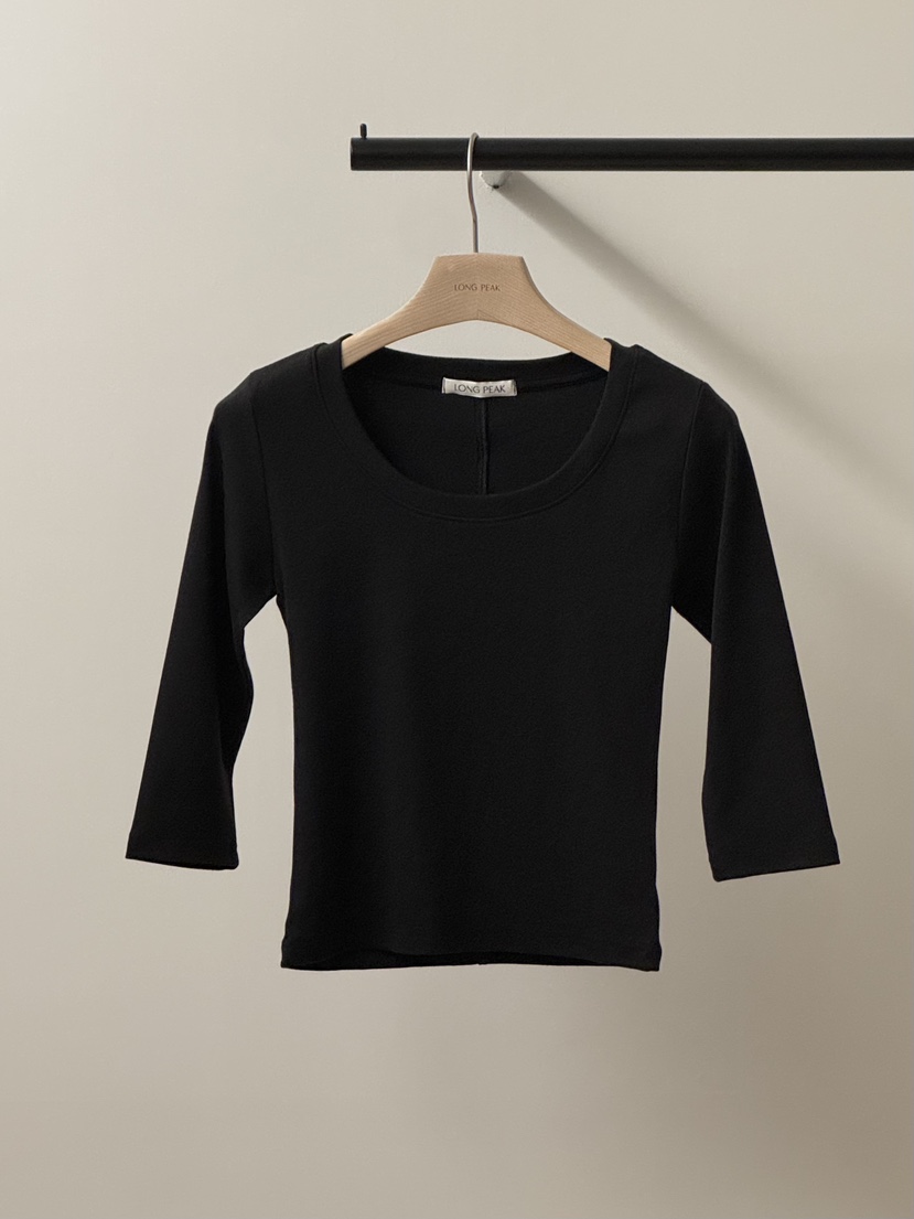 LONG PEAK韓國代購女士新品休閑26春夏人氣職業時尚熱賣T恤LONG PEAKT恤圖色3黑色