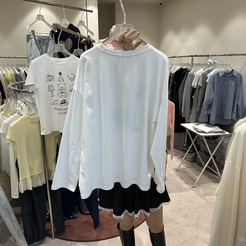 MIMME/LOOKK韓國代購女裝新品26春夏熱賣職業休閑長袖T恤MIMME/LOOKK長袖T恤