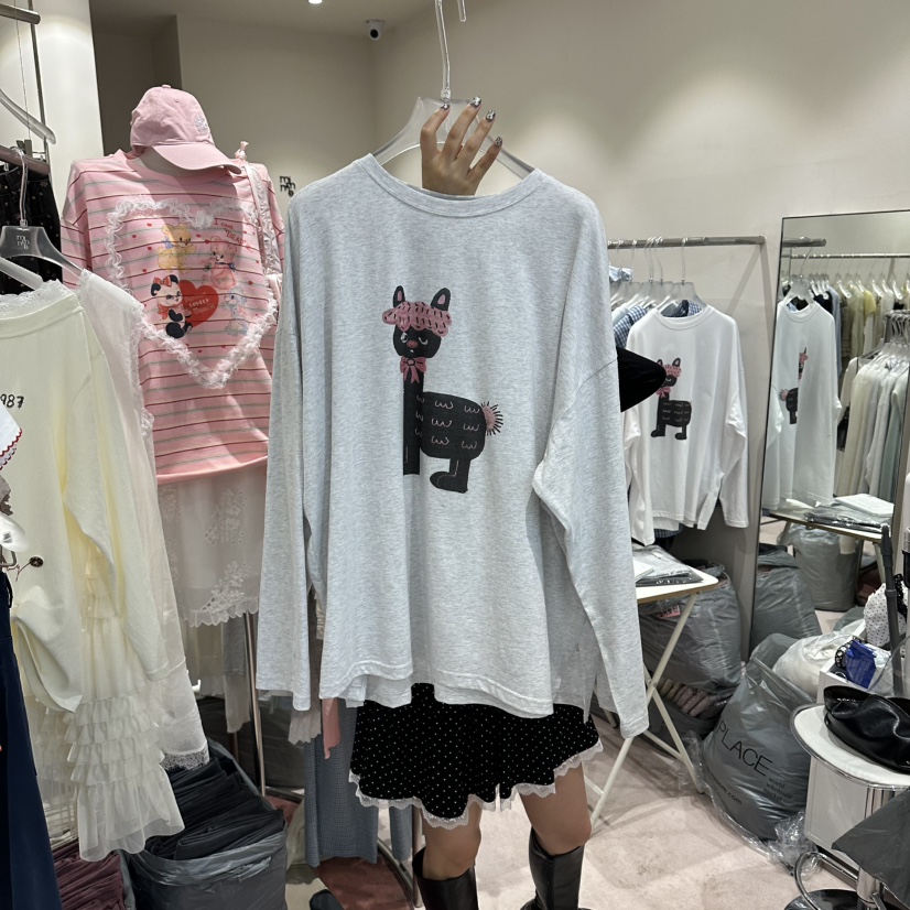 MIMME/LOOKK韓國代購女裝新品26春夏熱賣職業休閑長袖T恤MIMME/LOOKK長袖T恤圖色2