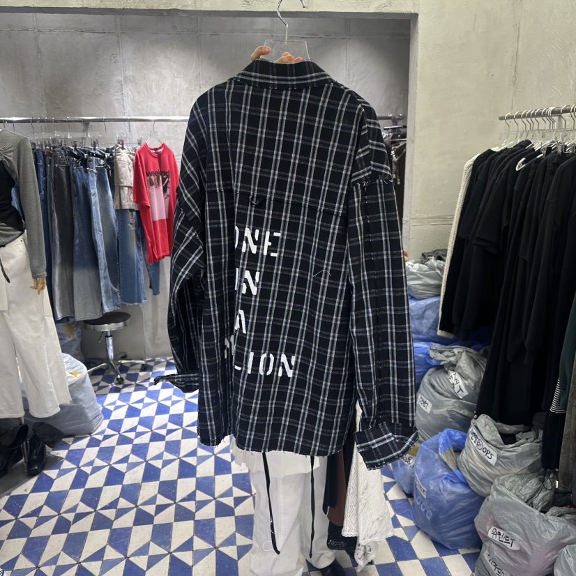 AMOUR韓國代購女士新品時尚職業26春夏休閑襯衫蕾絲衫格紋AMOUR襯衫/蕾絲衫