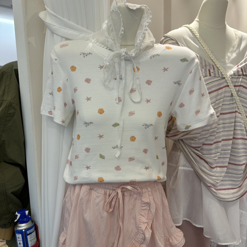 MIMME/LOOKK韓國東大門代購女士新品職業推薦人氣T恤蕾絲MIMME/LOOKKT恤