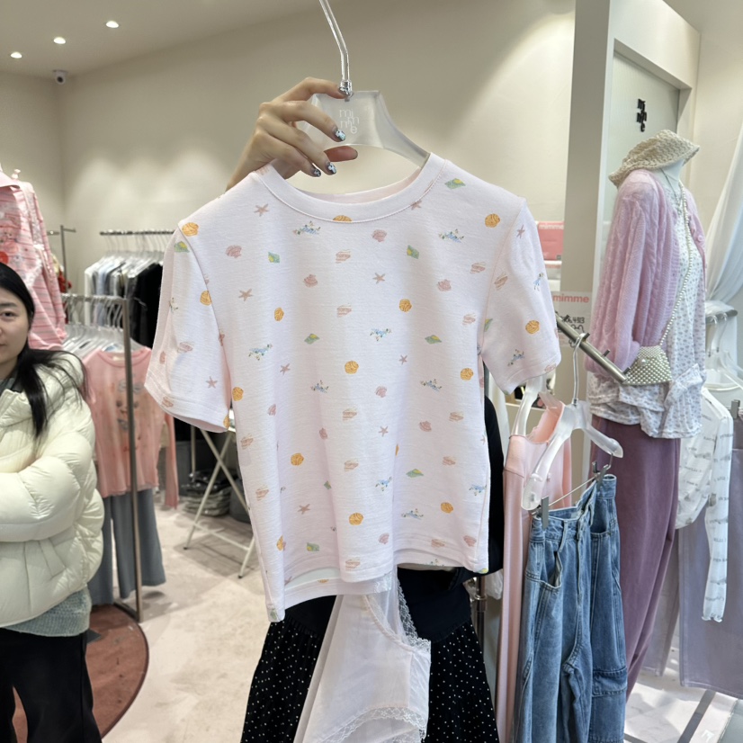 MIMME/LOOKK韓國東大門代購女士新品職業推薦人氣T恤蕾絲MIMME/LOOKKT恤圖色1