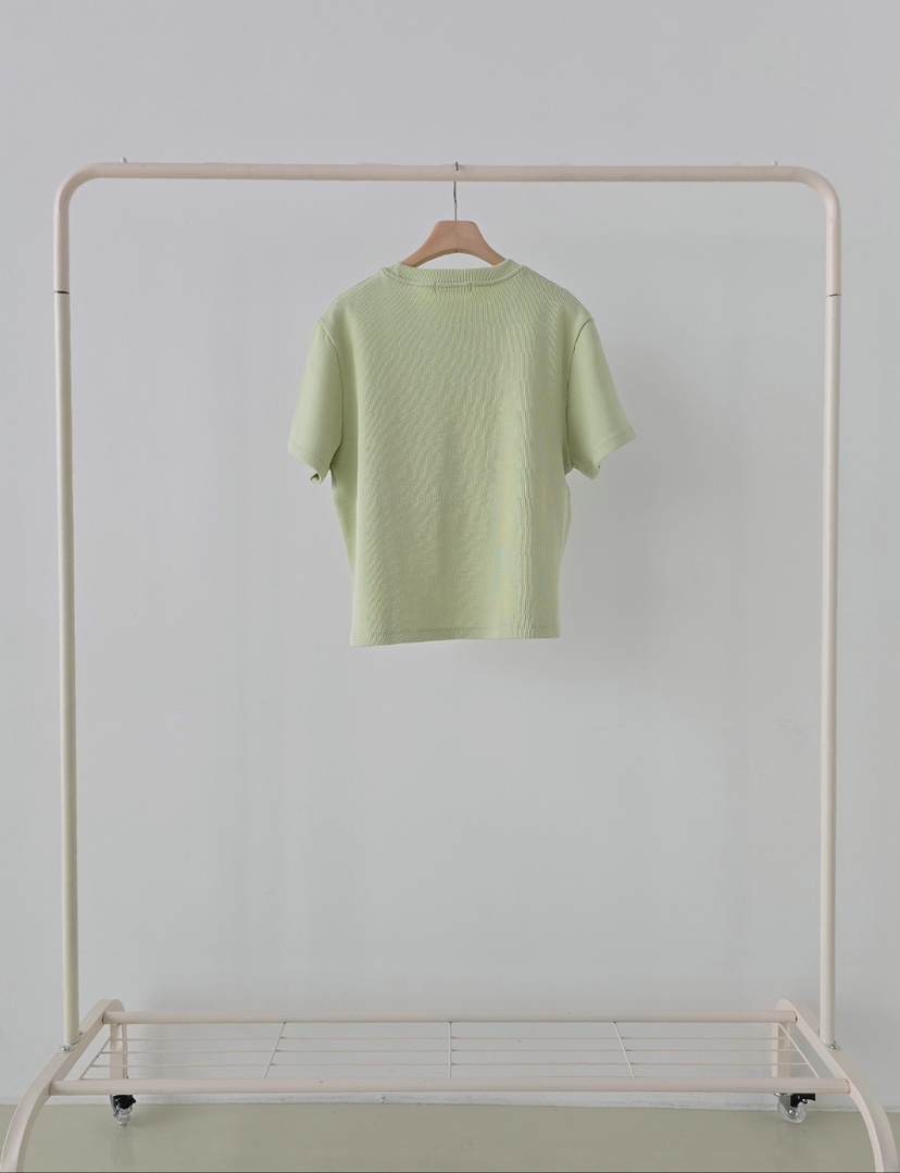 J SHOP韓國直郵實拍女士新款推薦職業休閑人氣T恤華夫格J_SHOPT恤