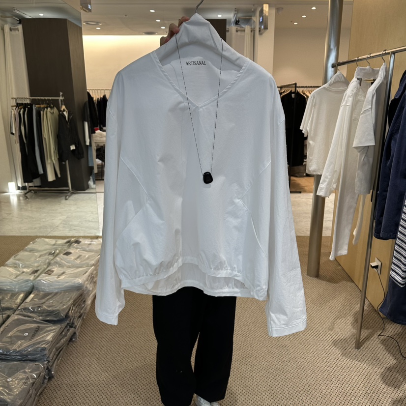 ARTISANAL韓國直郵實拍女士新品職業襯衫蕾絲衫不含配飾V領口袋ARTISANAL襯衫/蕾絲衫圖色2