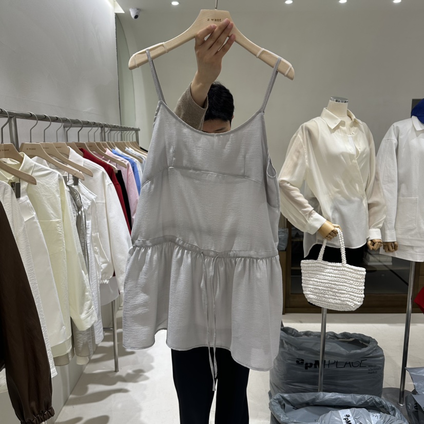 A WANT韓國代購女士新品推薦人氣熱賣時尚休閑職業吊帶背心A WANT吊帶/背心圖色2