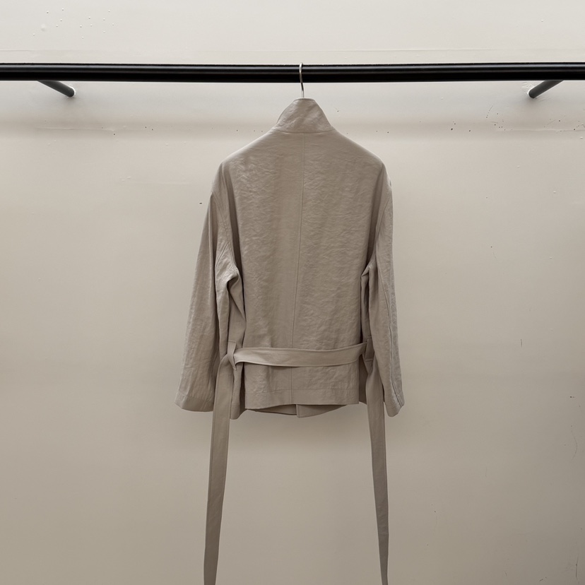 ID韓國東大門直郵女士新品熱賣26春夏休閑夾克含腰帶高領ID夾克