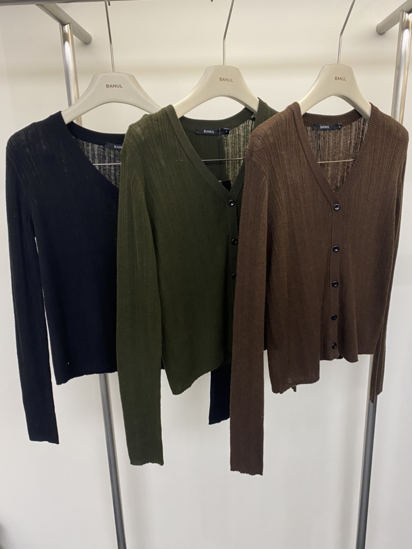 BANUL韓國代購女士新款休閑推薦時尚熱賣26春夏針織衫V領開衫BANUL針織衫