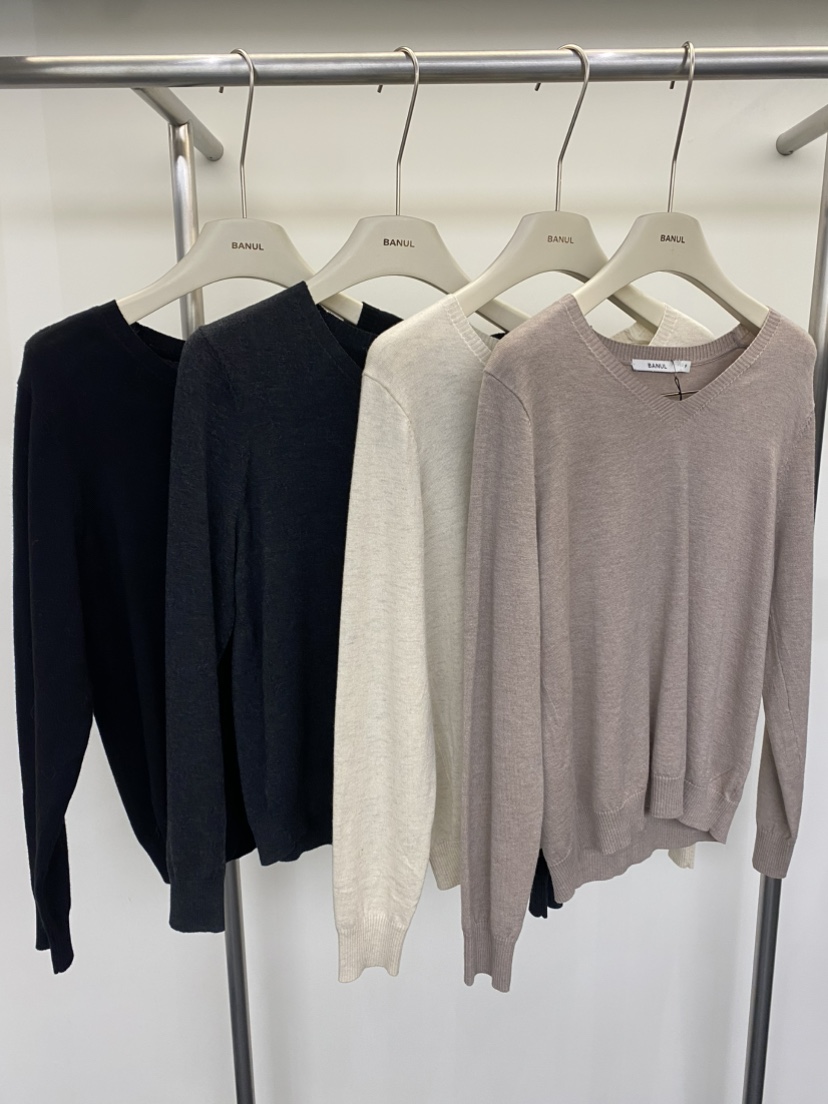 BANUL韓國代購女裝新款熱賣休閑真品推薦時尚針織衫V領柔軟BANUL針織衫