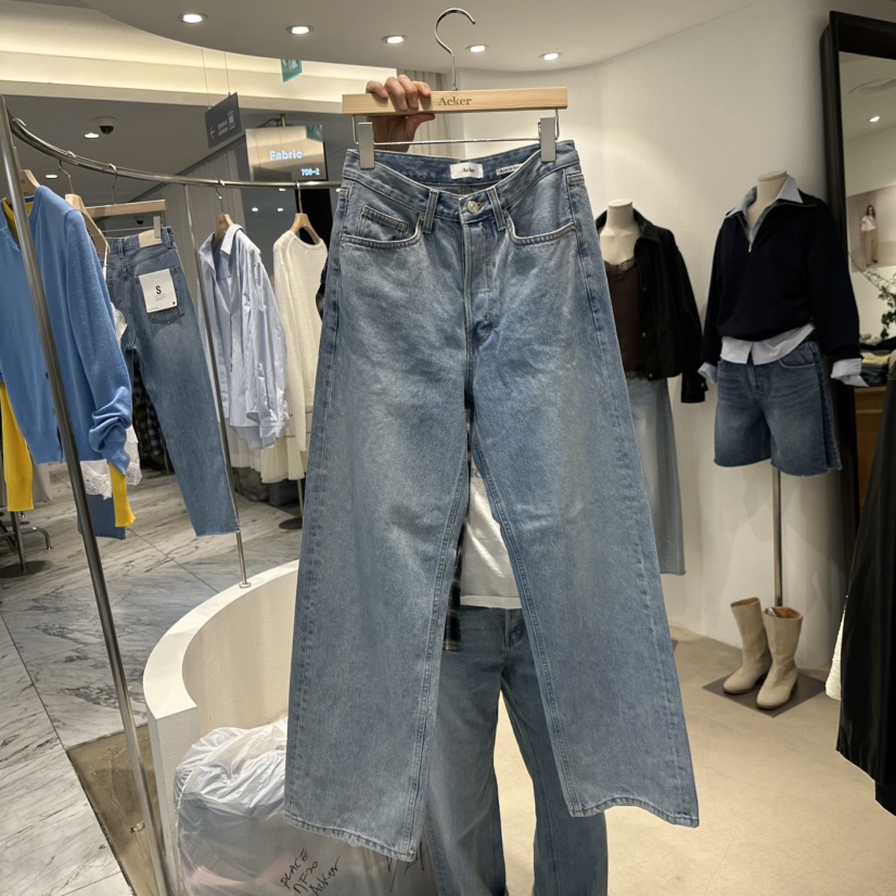 ACKER東大門代購女士新款推薦熱賣人氣休閑26春夏職業牛仔褲ACKER牛仔褲圖色1