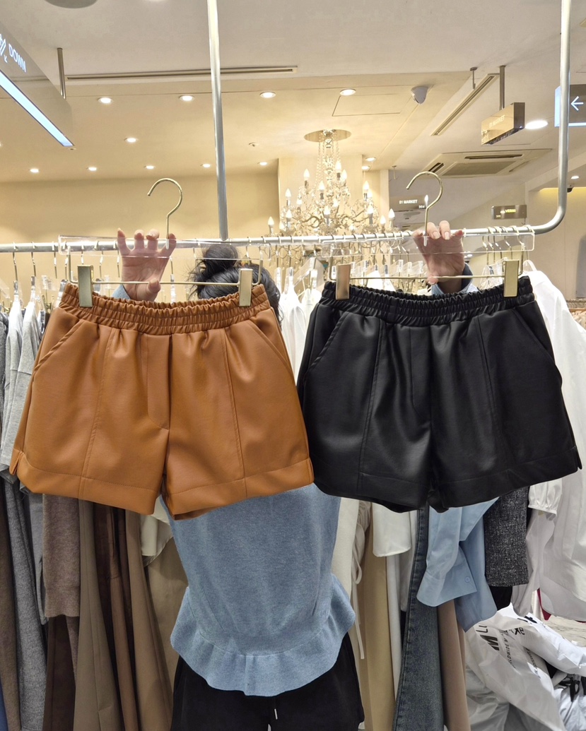 WORK SHOP韓國代購女裝新品真品26春夏推薦時尚短褲皮革Work_shop短褲