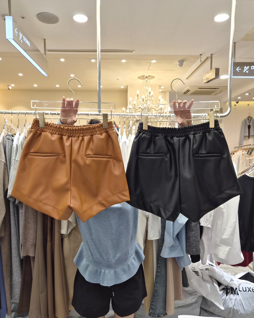 WORK SHOP韓國代購女裝新品真品26春夏推薦時尚短褲皮革Work_shop短褲
