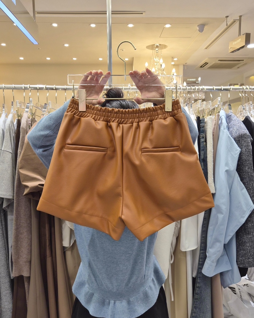 WORK SHOP韓國代購女裝新品真品26春夏推薦時尚短褲皮革Work_shop短褲