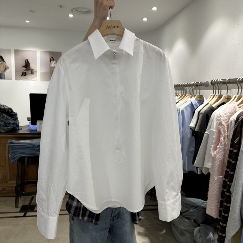 ACKER韓國直郵女士新款時尚推薦職業熱賣人氣休閑襯衫蕾絲衫ACKER襯衫/蕾絲衫圖色1