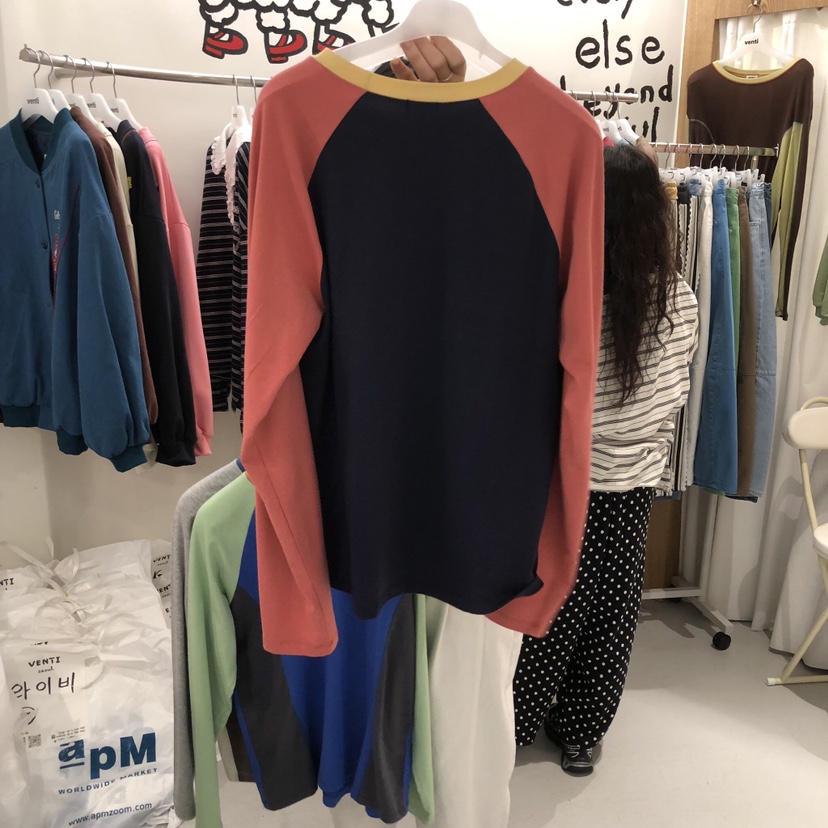 VENTI東大門實拍女裝新款休閑真品人氣推薦職業長袖T恤插肩VENTI長袖T恤