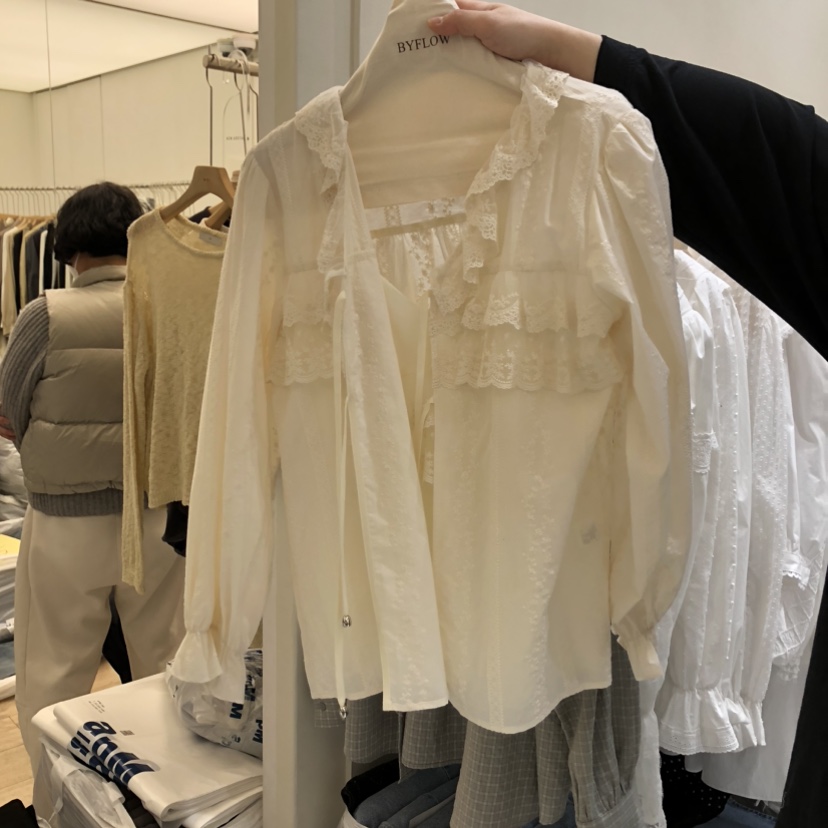 BY FLOW韓國直郵女裝新款休閑人氣推薦26春夏襯衫蕾絲衫刺繡BY FLOW襯衫/蕾絲衫圖色2