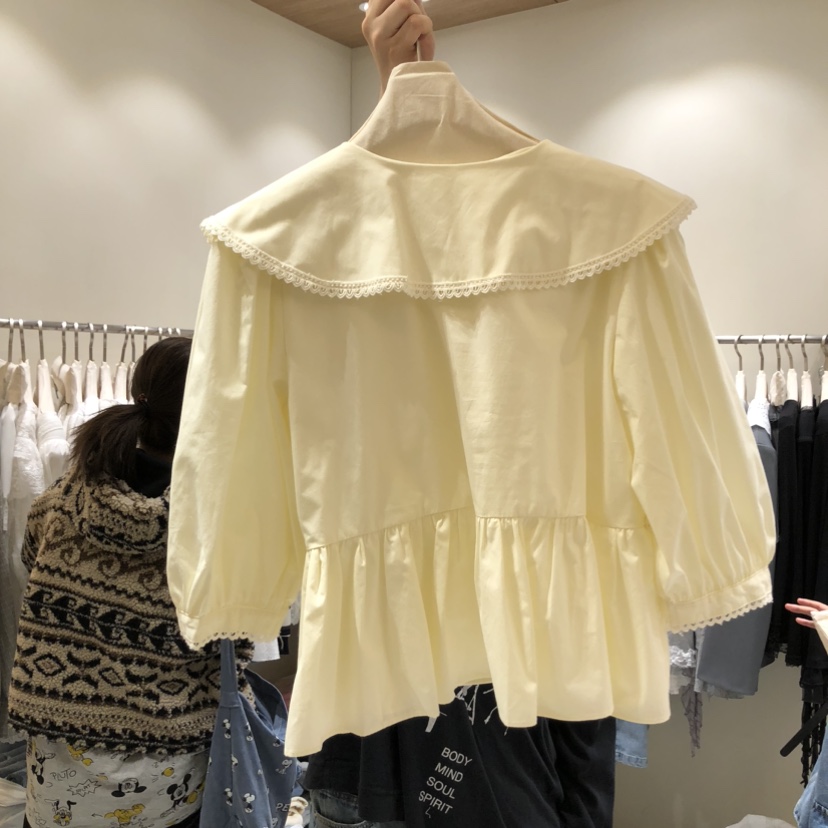 BY FLOW韓國代購女裝新款休閑推薦熱賣職業人氣襯衫蕾絲衫BY FLOW襯衫/蕾絲衫