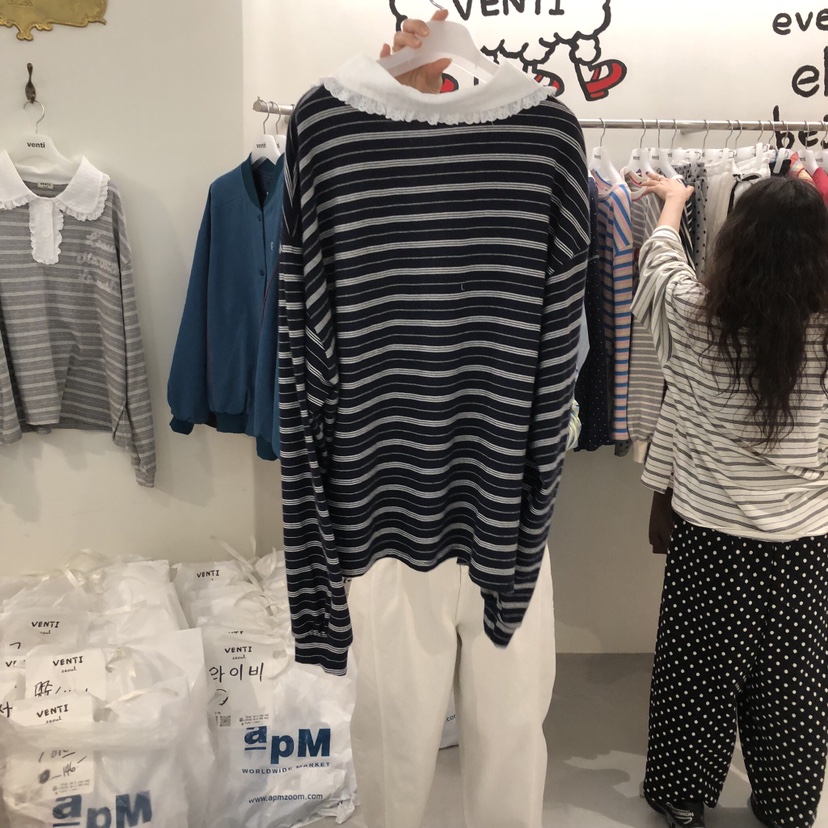 VENTI東大門直郵女士新品時尚人氣休閑推薦職業真品長袖T恤VENTI長袖T恤