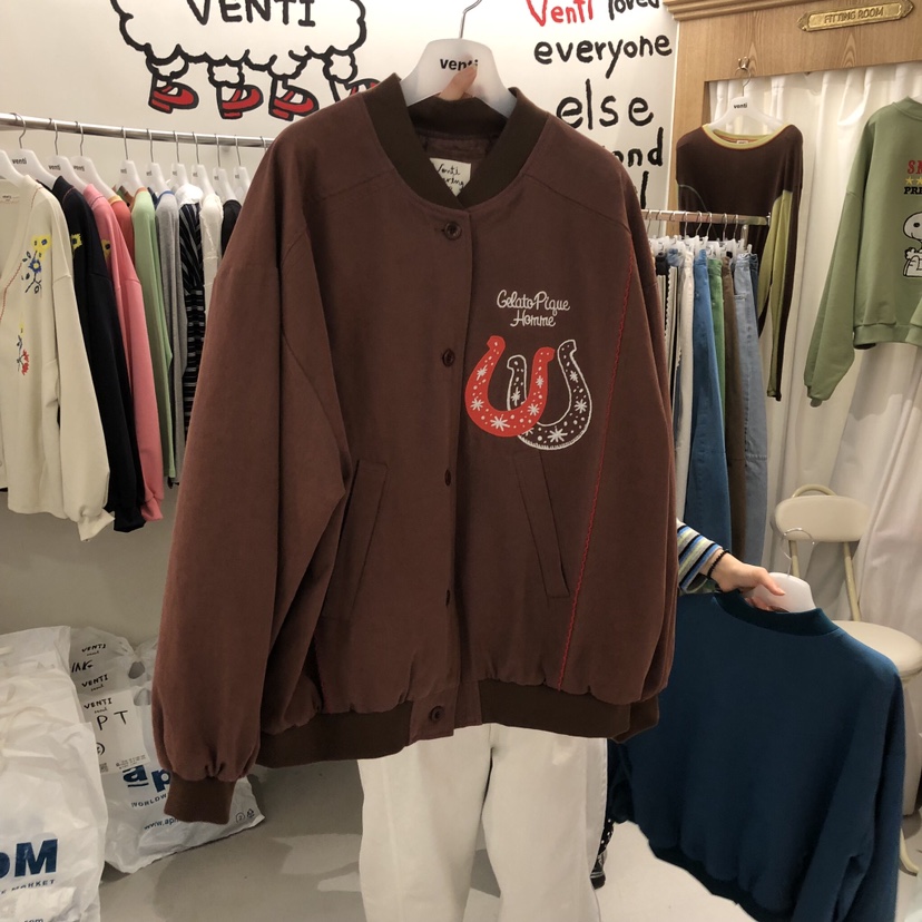 VENTI韓國代購女士新品推薦真品26春夏休閑時尚熱賣夾克刺繡VENTI夾克圖色2