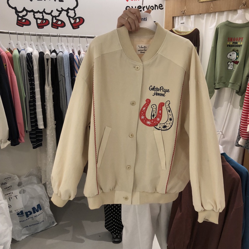 VENTI韓國代購女士新品推薦真品26春夏休閑時尚熱賣夾克刺繡VENTI夾克圖色3