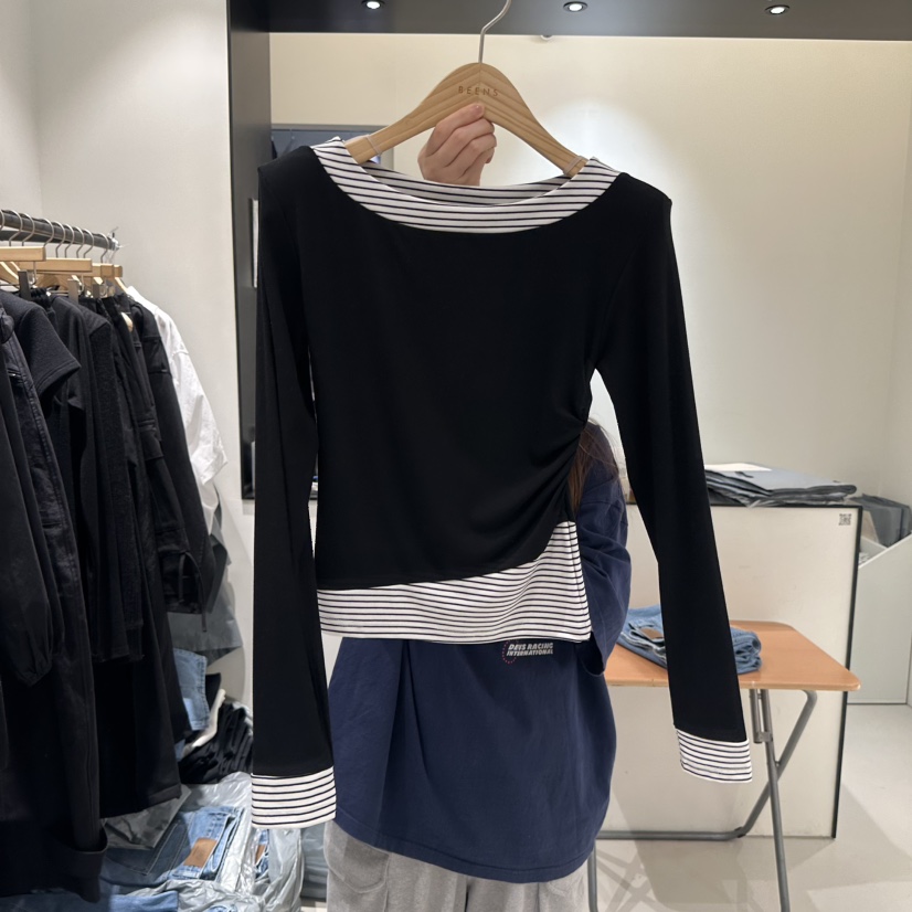 BEENS韓國直郵女裝新品時尚休閑26春夏推薦長袖T恤假兩件BEENS長袖T恤圖色3