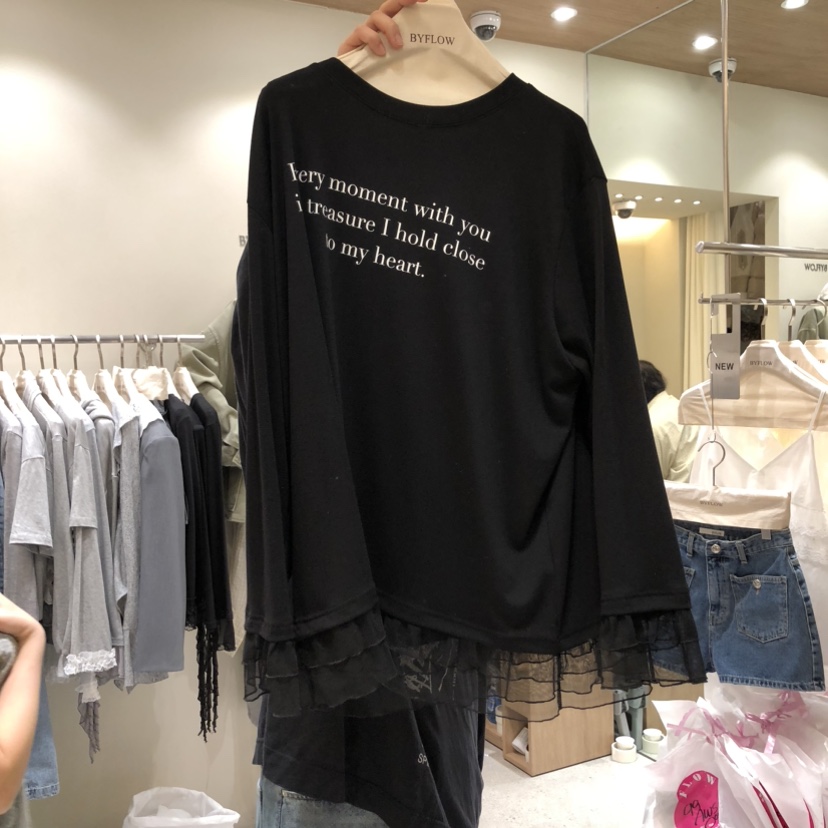 BY FLOW東大門實拍女裝新品時尚真品推薦人氣熱賣長袖T恤BY FLOW長袖T恤圖色2