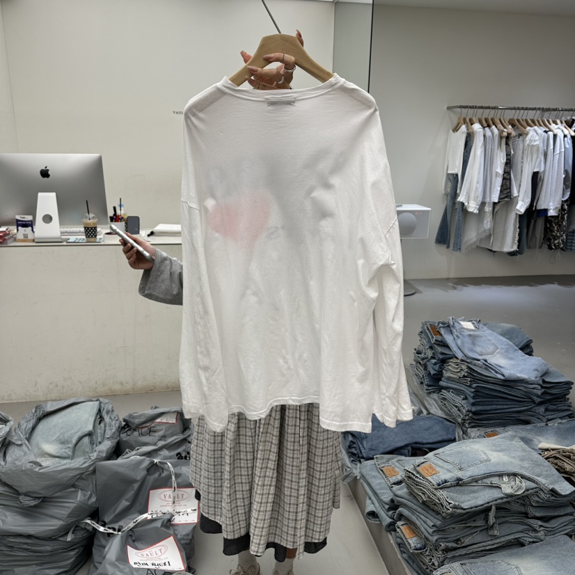 VAULT東大門直郵女士新品26春夏休閑真品熱賣推薦長袖T恤VAULT長袖T恤