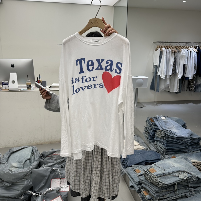 VAULT東大門直郵女士新品26春夏休閑真品熱賣推薦長袖T恤VAULT長袖T恤圖色2