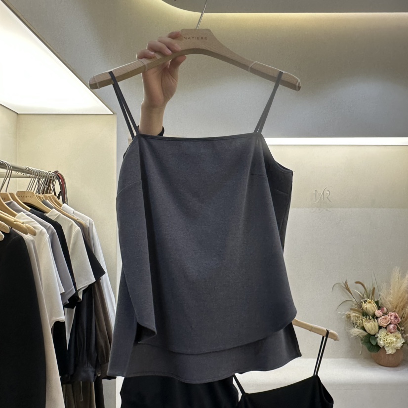MATIERE韓國直郵女士新品熱賣休閑26春夏職業時尚吊帶背心MATIERE吊帶/背心圖色2墨色