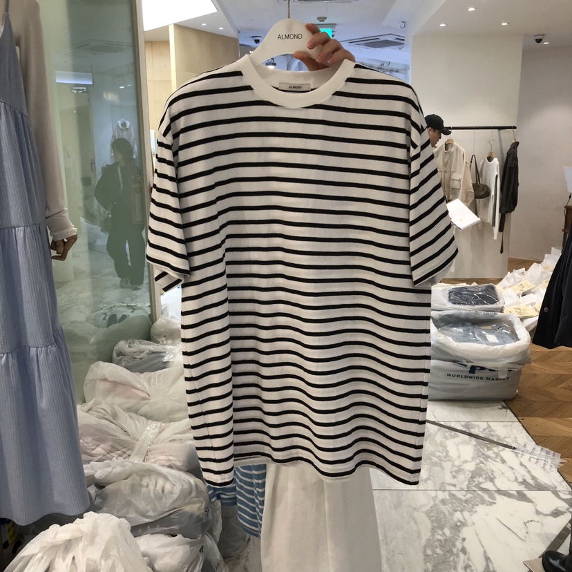 ALMOND韓國直郵女裝新品時尚真品熱賣推薦人氣T恤不含內搭ALMONDT恤圖色1