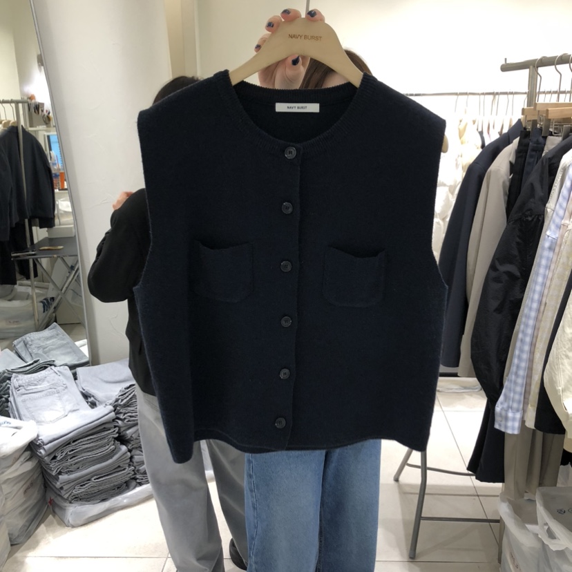 NAVYBURST東大門代購女士新品真品26春夏人氣時尚馬甲口袋NAVY BURST馬甲圖色3