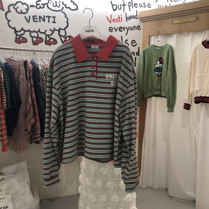 VENTI東大門直郵女裝新款休閑職業推薦人氣26春夏長袖T恤VENTI長袖T恤圖色2