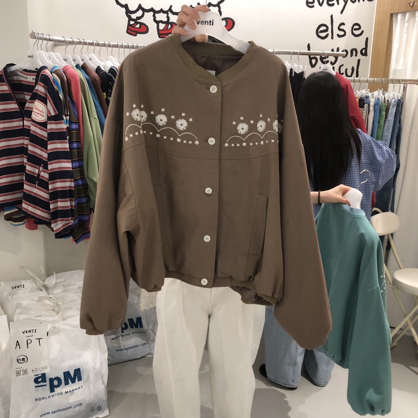 VENTI東大門實拍女裝新品26春夏真品推薦休閑夾克刺繡花朵VENTI夾克圖色3