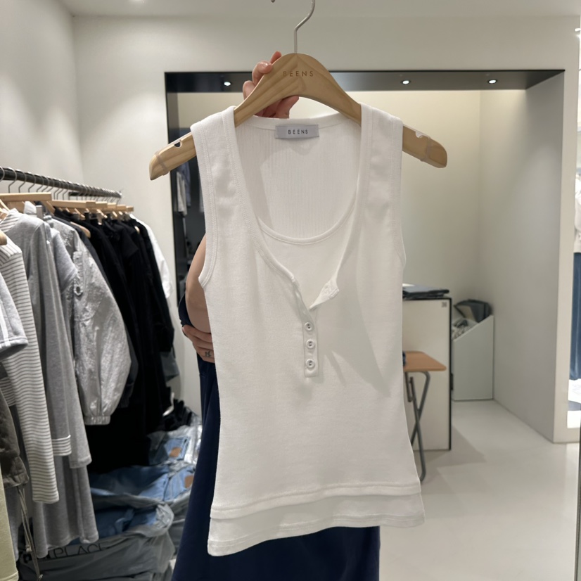 BEENS東大門代購女裝新款職業26春夏熱賣休閑吊帶背心假兩件BEENS吊帶/背心圖色1