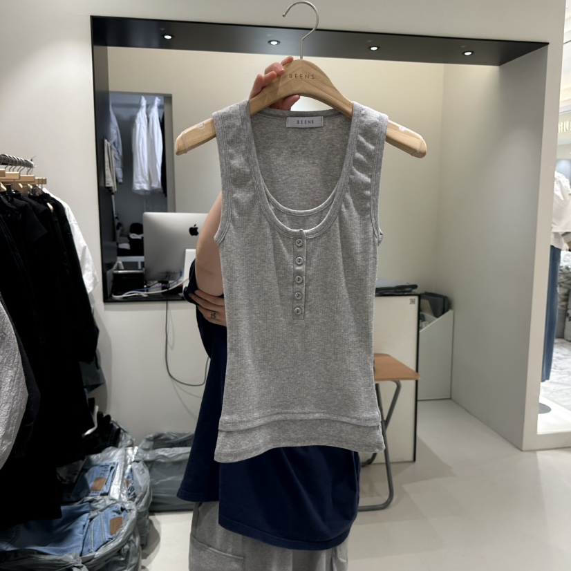 BEENS東大門代購女裝新款職業26春夏熱賣休閑吊帶背心假兩件BEENS吊帶/背心圖色3