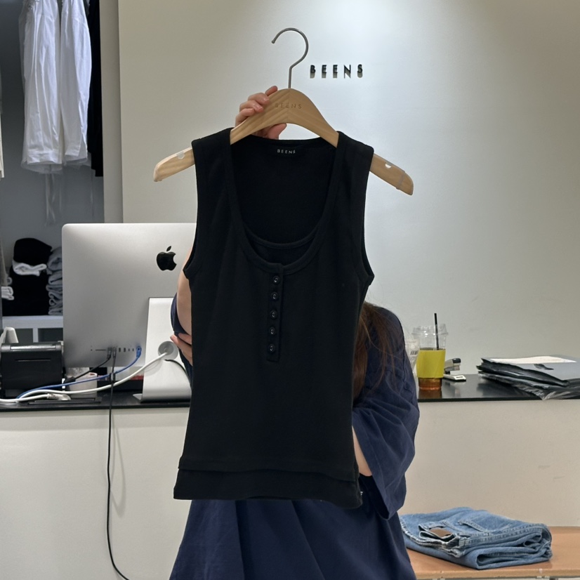 BEENS東大門代購女裝新款職業26春夏熱賣休閑吊帶背心假兩件BEENS吊帶/背心圖色4